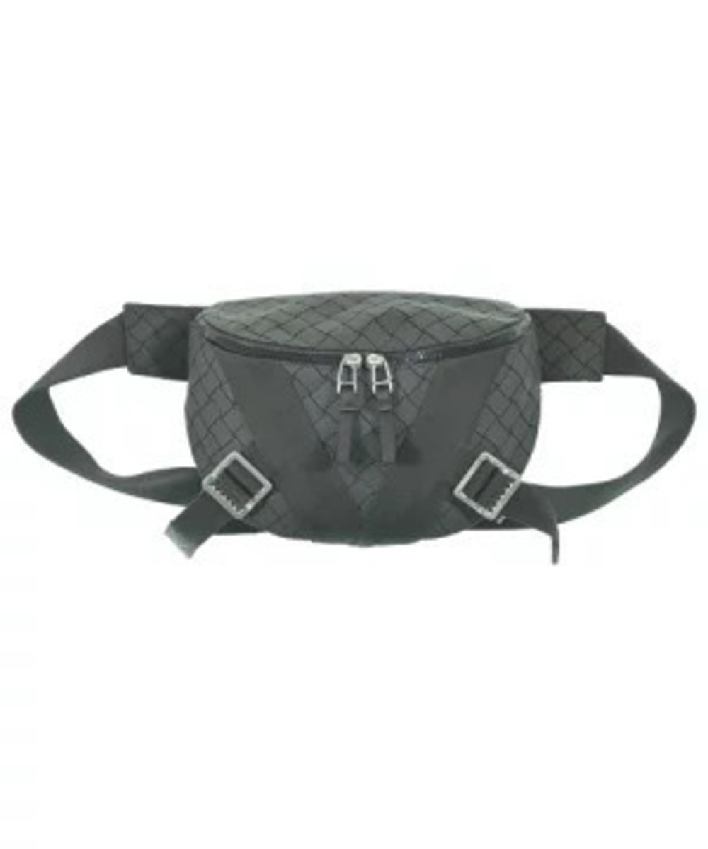 Bottega Veneta V Tape Belt Bag black rubber canvas Intrecciato Black